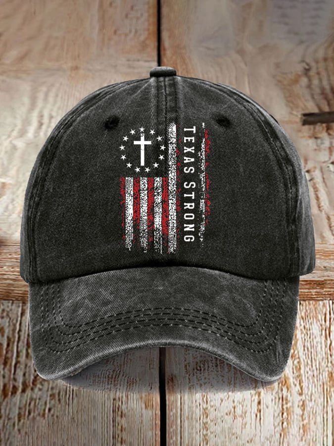 Retro Texas Strong Print Baseball Cap