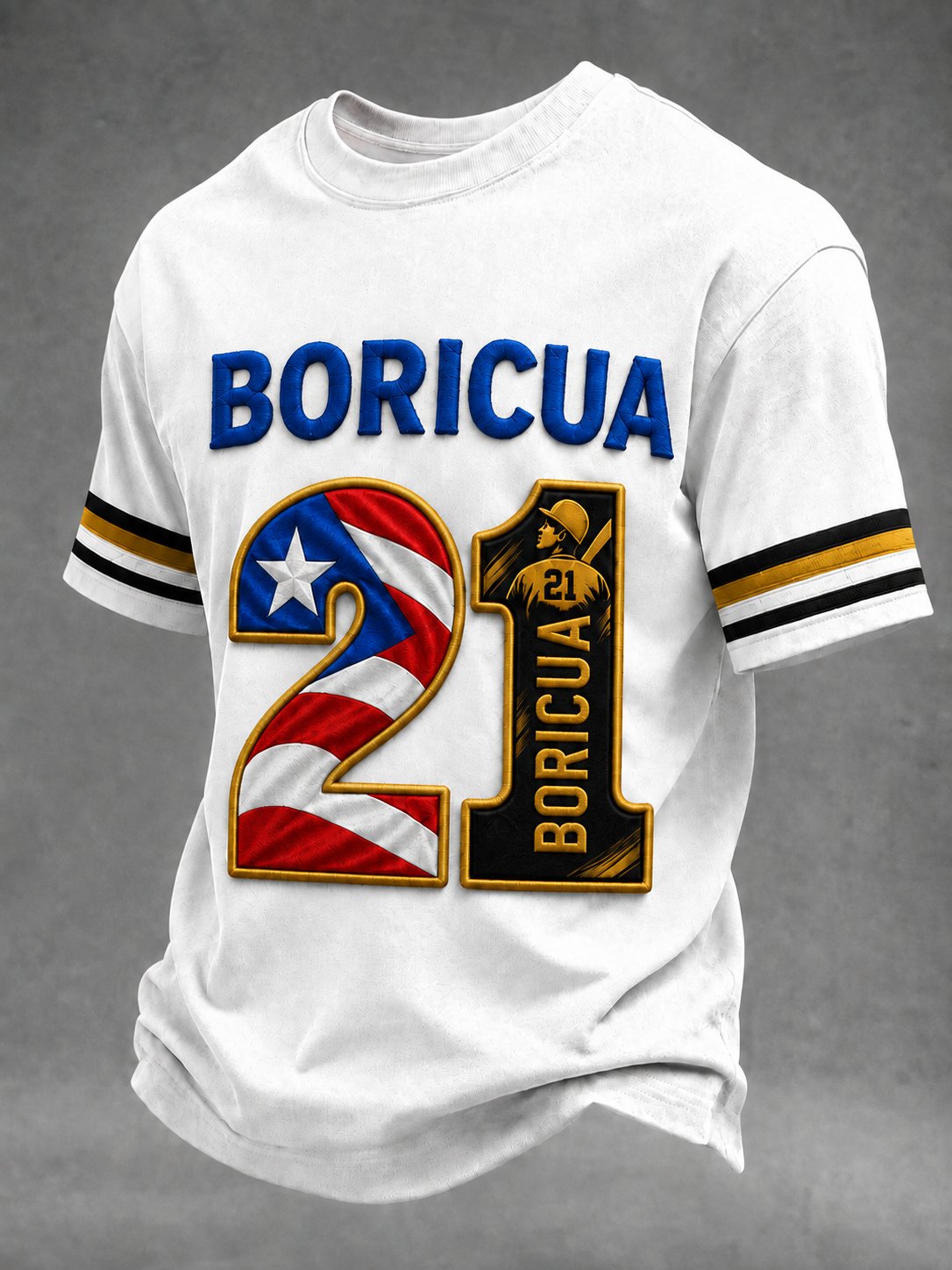 Men's Boricua 21 Print Casual T-shirt