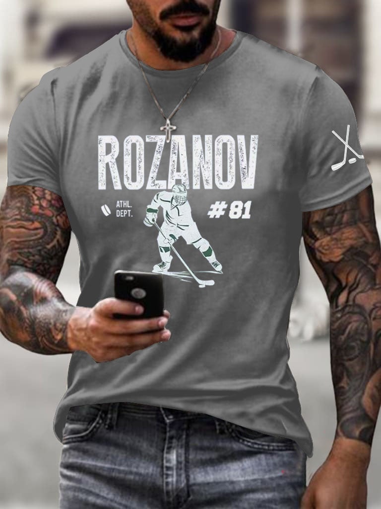 Men's Hockey Romance Print T-Shirt