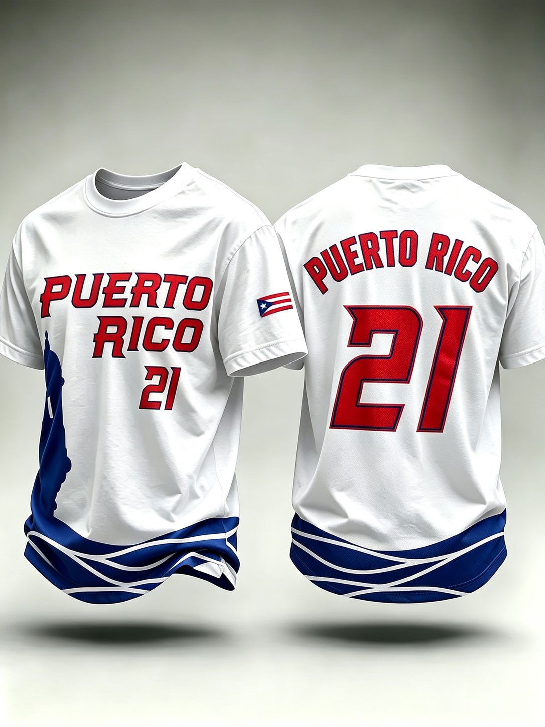 Men's Puerto Rico Baseball Print Short-Sleeve T-Shirt