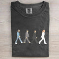 Retro Musicians Walking Embroidery T-shirt