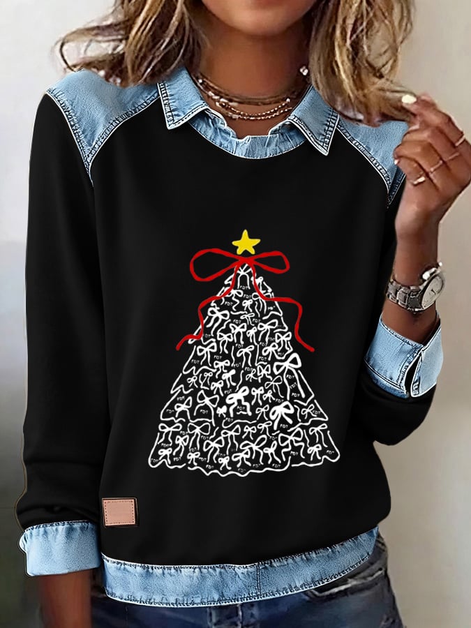 Women's FDT Christmas Tree Print Sweatshirt
