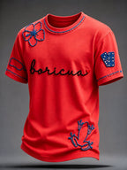 Men's Puerto Rico Art Printed Short-sleeved T-shirt