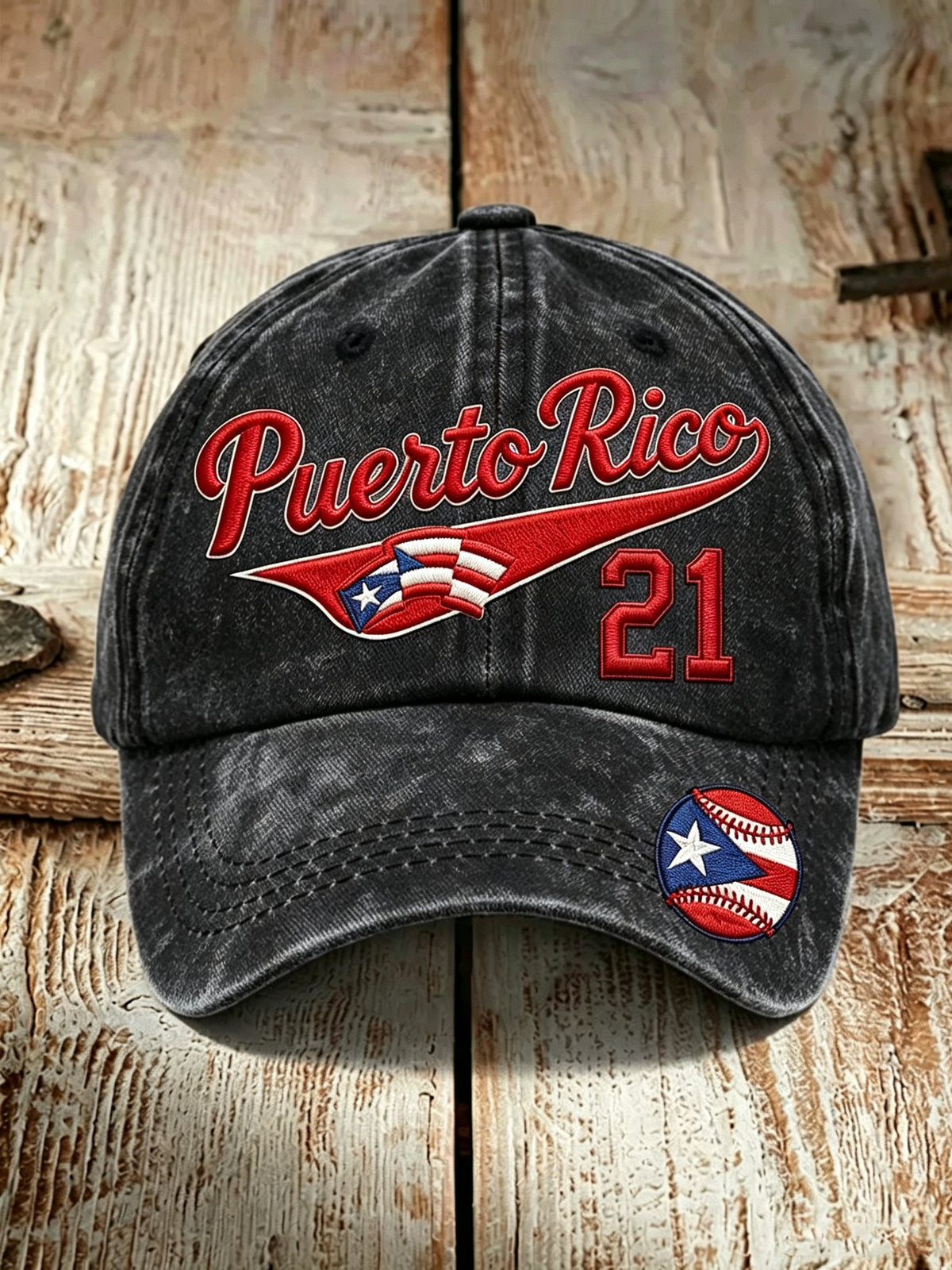 Unisex Puerto Rico Baseball-Print Baseball Cap