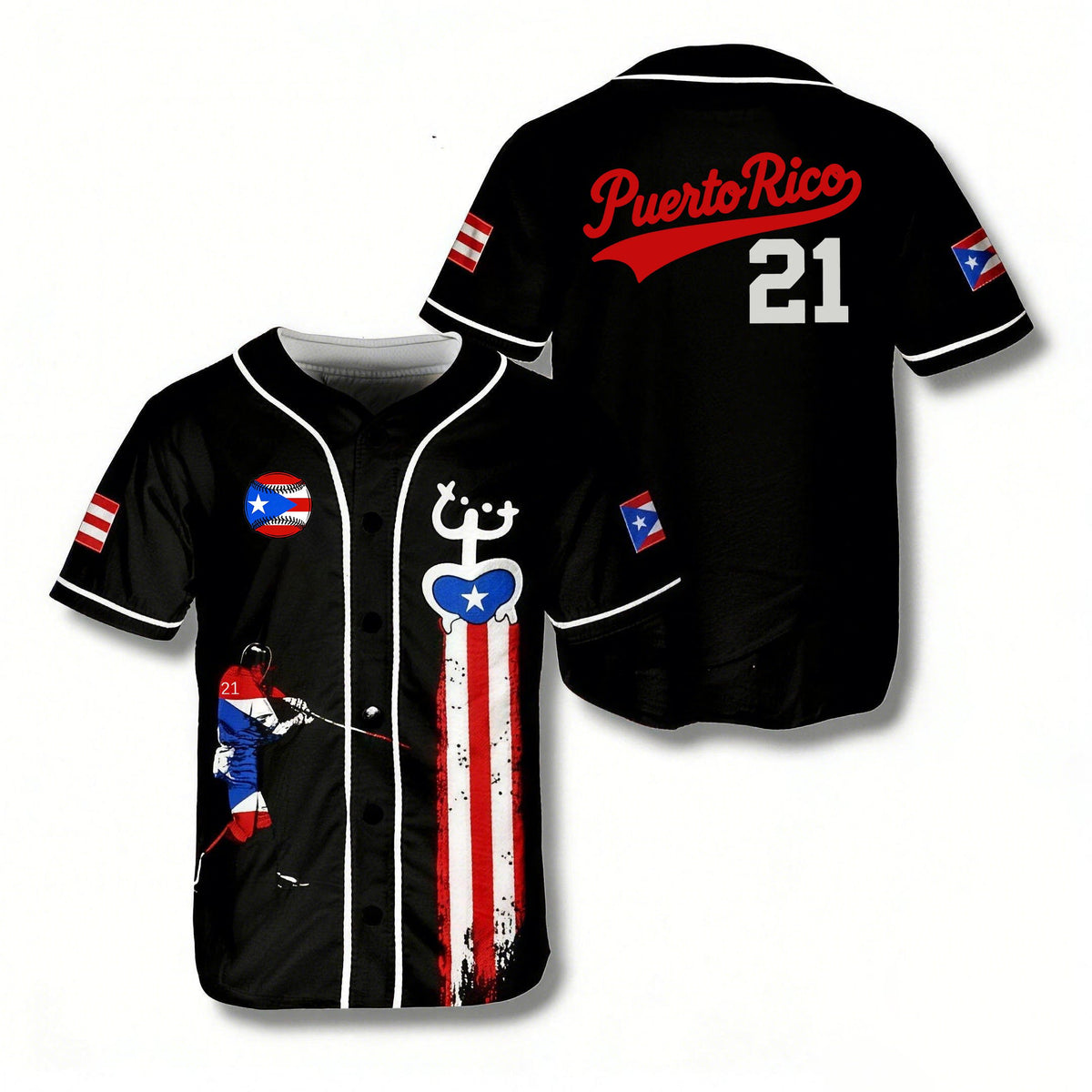 Women's Puerto Rico Baseball Printed Baseball Jersey