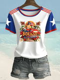 Women's Puerto Rico Print Casual T-shirt