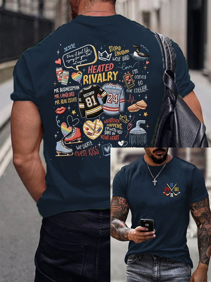 Men's Hockey Romance Print T-Shirt