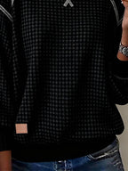 Women's Crew Neck Long Sleeve Waffle Sweatshirt