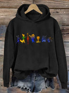 Retro Animals Print Hoodie