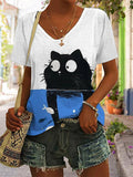 Women's Cute Cats Animals  Print Shirt
