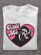 Grim Reaper Call Me Halloween Art Print Thin Sweater
