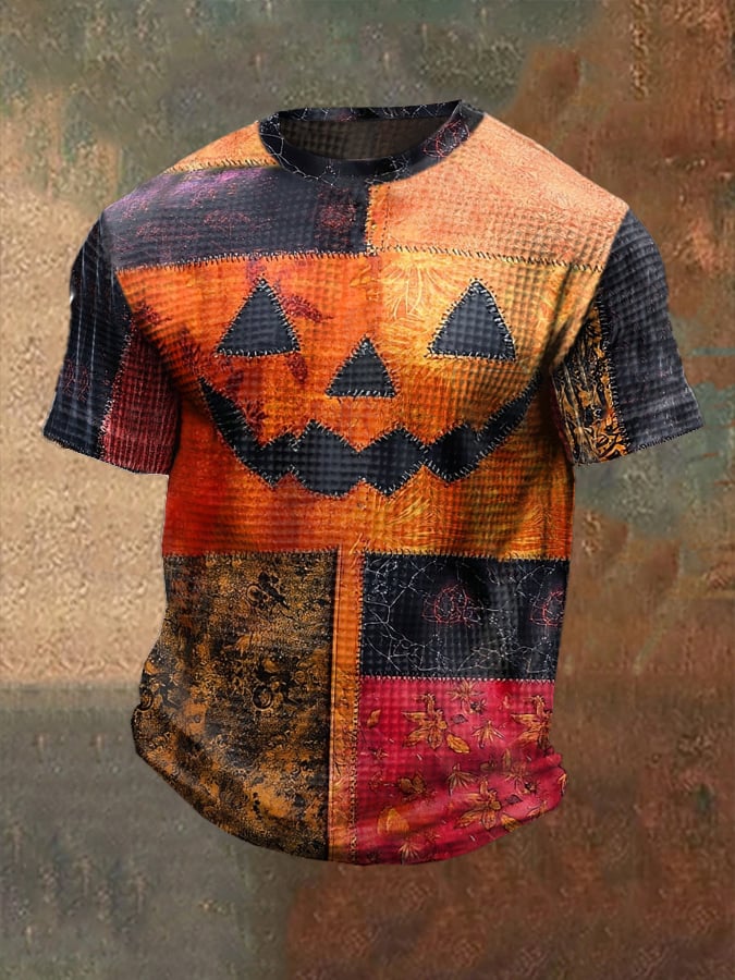 Men's Halloween Waffle Crew Neck T-Shirt