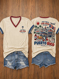 Women's Puerto Rico Pride Art Printed T-shirt