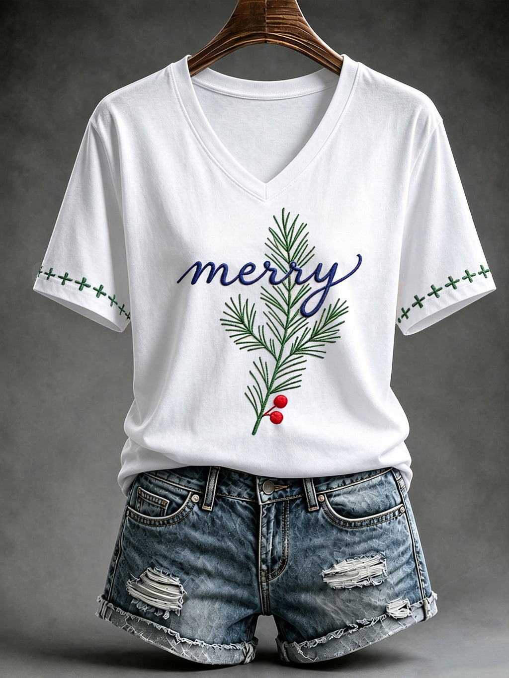Women's Festive V-Neck Top