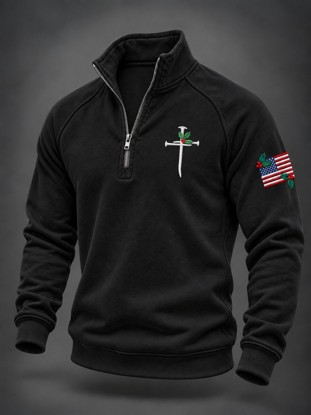 Men's Christmas Faith Stand-Collar Sweatshirt