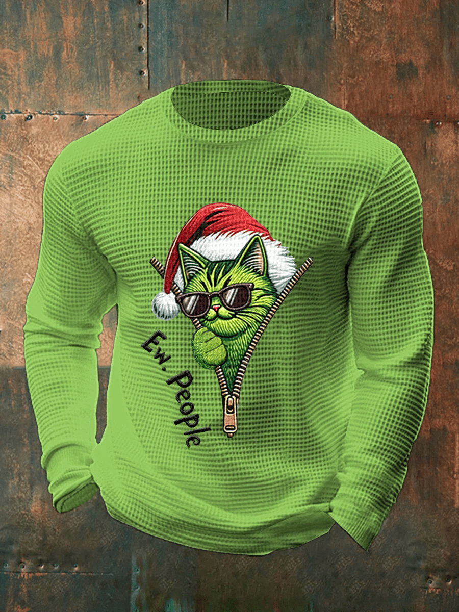 Men's Christmas Printed Casual Long-Sleeved Top