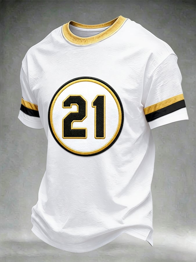 Men's Puerto Rico Baseball Print Short-Sleeve T-Shirt