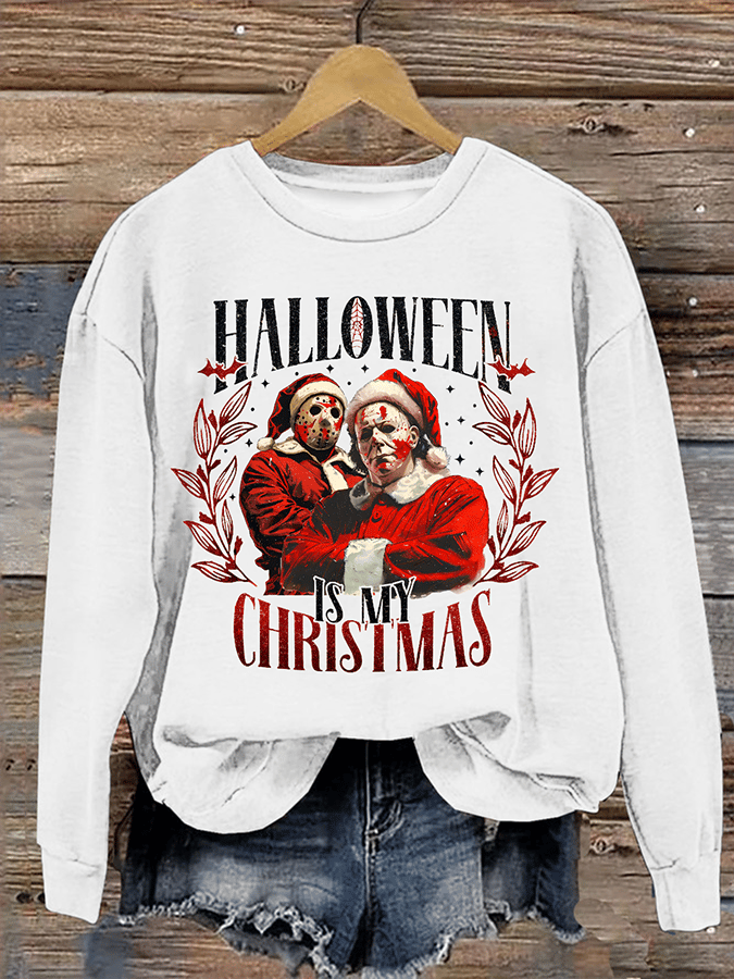 Women's Halloween Is My Christmas Printed Casual Sweatshirt