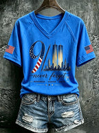 Women's  Retro  9.11 Never Forget Print T-shirt