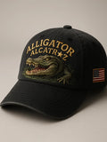 Unisex Vintage Washed Crocodile Print Hat