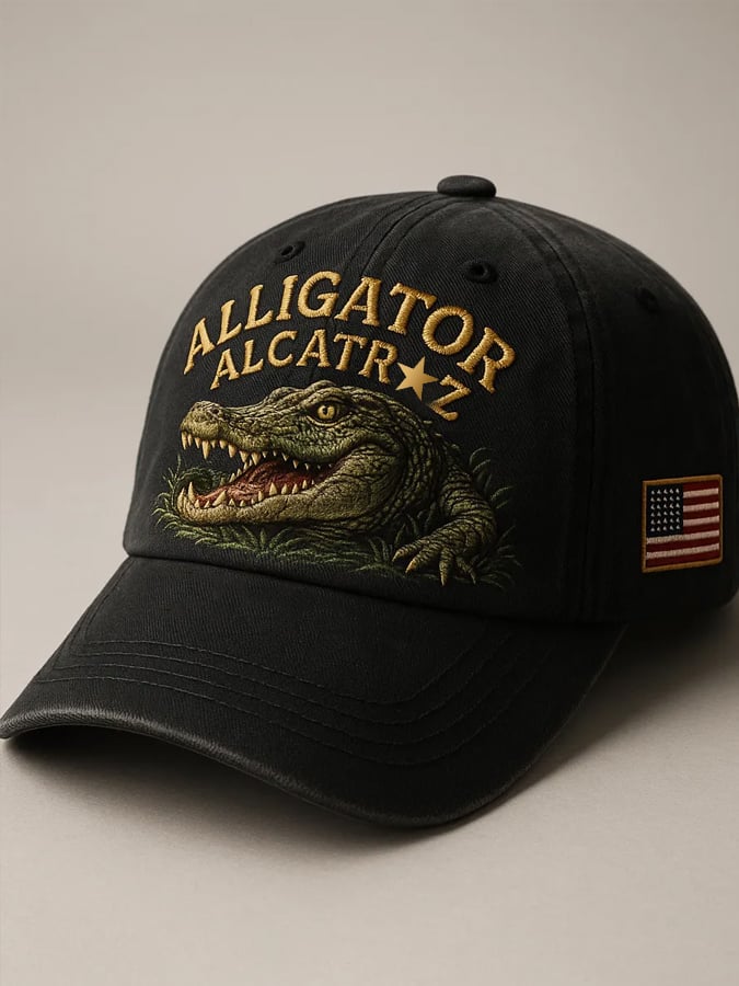 Unisex Vintage Washed Crocodile Print Hat