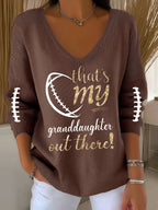 Women's That's My Granddaughter Out There Print  Long-Sleeved T-Shirt