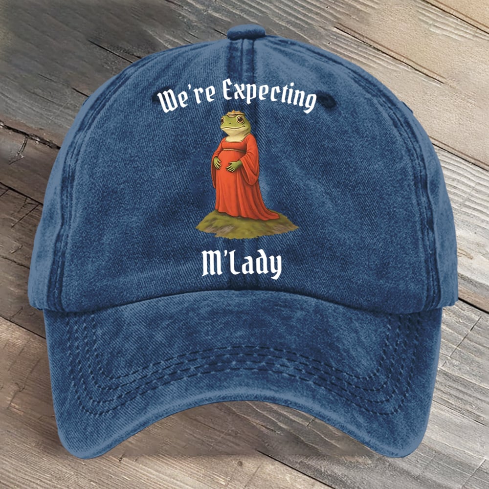 Frog Mom Dad Pregnancy Funny Couple Art Printed Cap