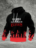 Men's In A World Full Of Tens Be An Eleven Printed Casual Hoodie