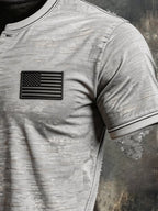 Men's Retro Comfortable Breathable Bamboo Cotton Patriot T-shirt