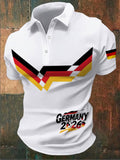 Men's Soccer Print Casual Polo Shirt