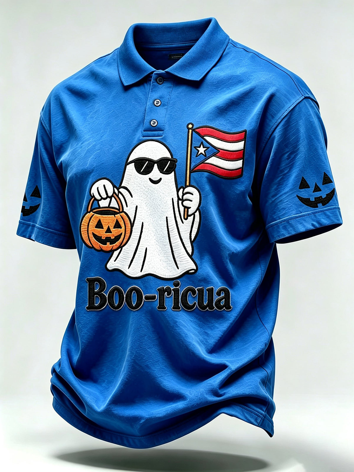 Men's Halloween In Puerto Rico Print Polo Shirt