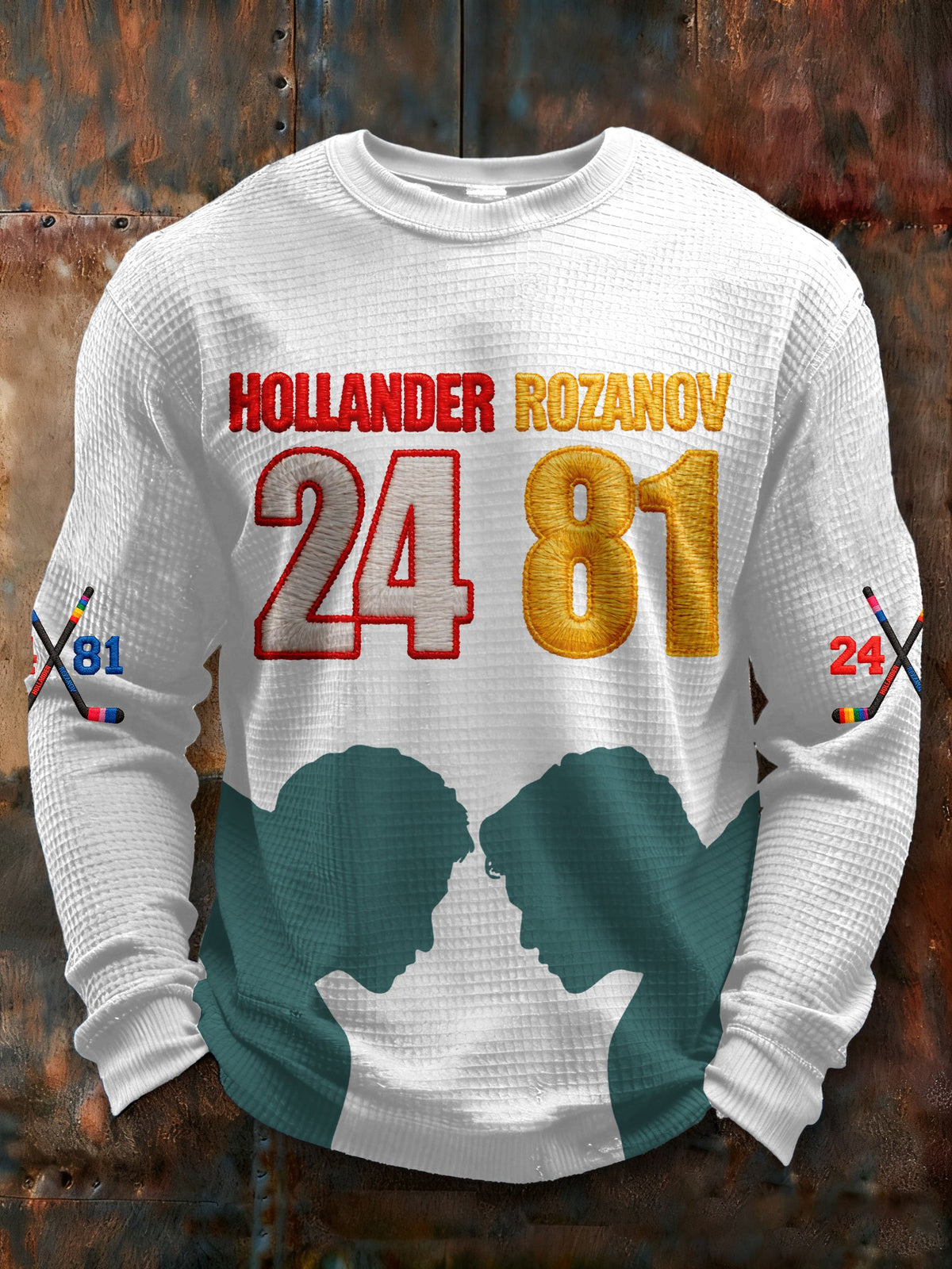 Men‘s Stupid Canadian Wolf Bird Hockey Romance Printed Sweatshirt