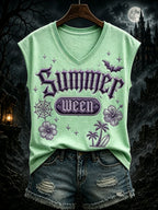 Women's Summer Spooky Halloween Print Top