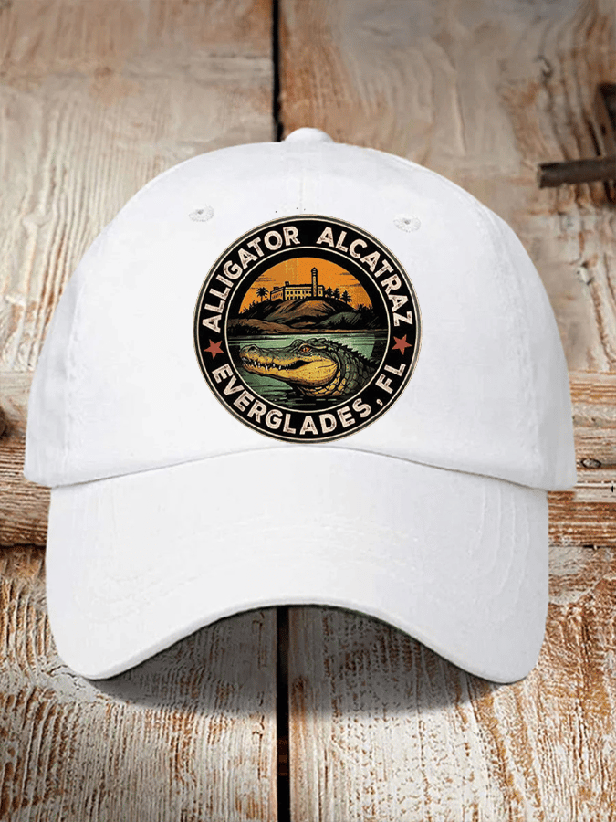Alligator Alcatraz Funny Florida Everglades Dark Humor  Pride Baseball Cap