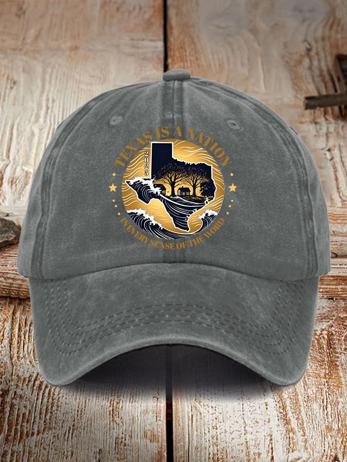 Retro Texas Strong Texas Is A Nation In Every Sense Of The Word Print Baseball Cap