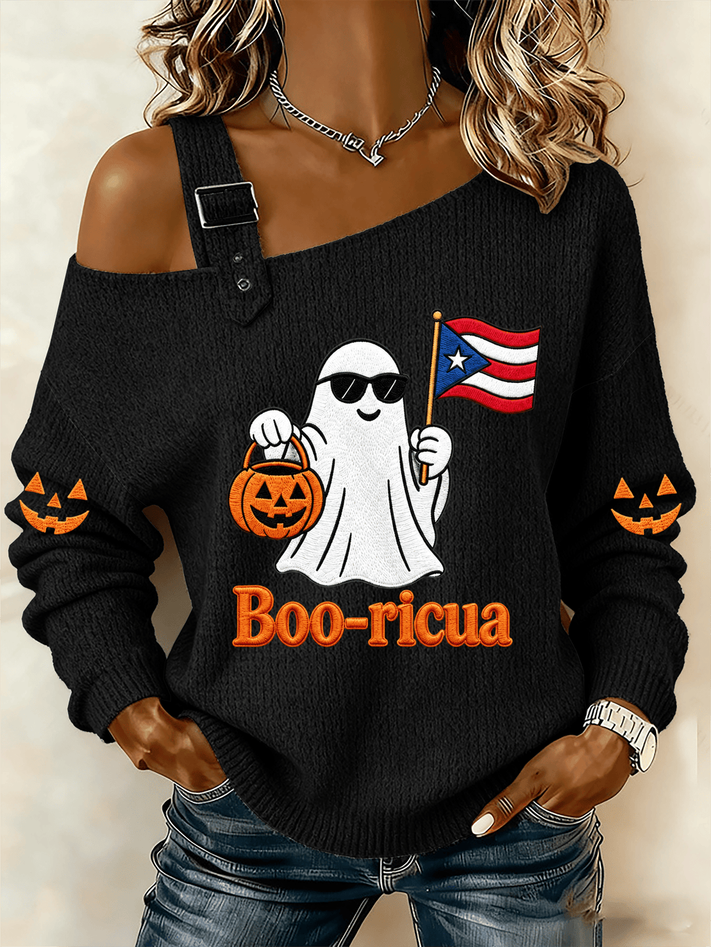 Women's Halloween In Puerto Rico Print Top