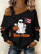 Women's Halloween In Puerto Rico Print Top