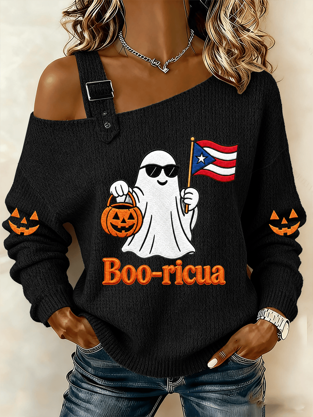 Women's Halloween In Puerto Rico Print Top