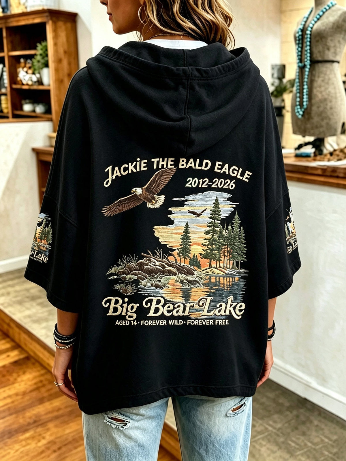 Women'S Casual Bald Eagle "Jackie" Print Top