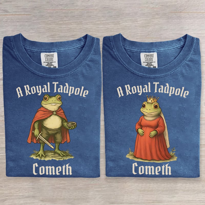 Frog Mom Dad Pregnancy Funny Couple Art Print T-Shirt