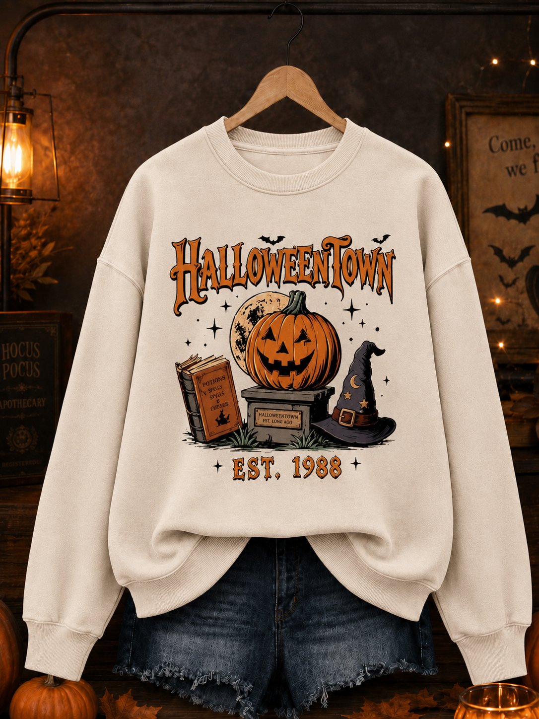 Women'S Halloweentown Print Sweatshirt