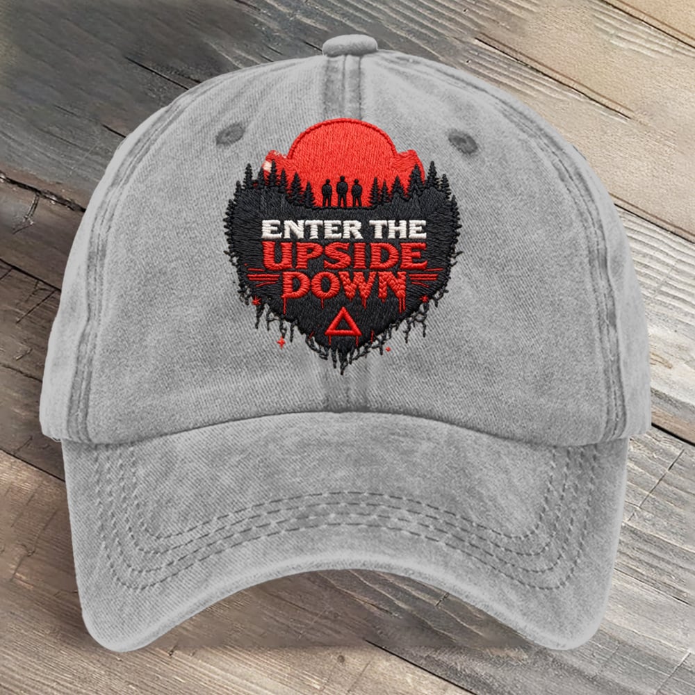 Enter The Upside Down Hawkins Indiana National Park Art Printed Cap