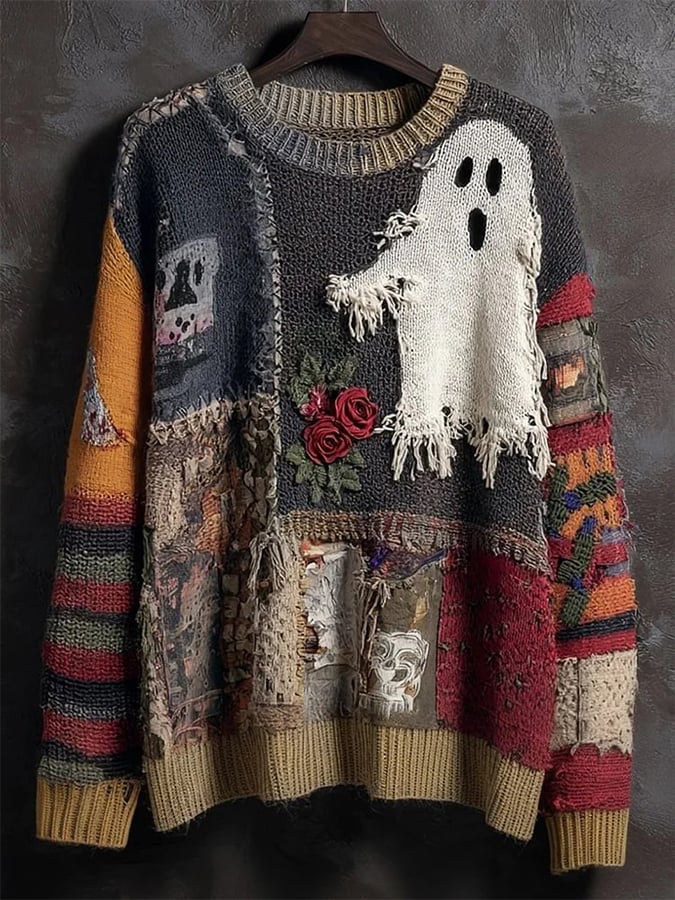 Women's Halloween Print Cozy Knit Sweater