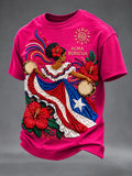Men's Puerto Rico Print Casual T-shirt