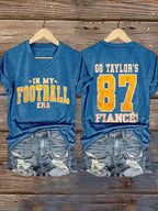 Women's In My Football Era Printed Casual T-Shirt