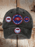 Football-patterned baseball cap