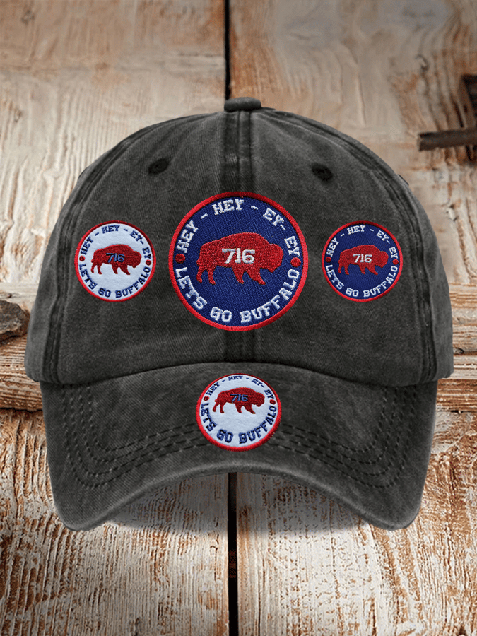 Football-patterned baseball cap