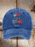 Retro Puerto Rico Print Baseball Cap