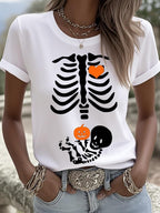 Women's Skeleton Halloween Maternity T-Shirt