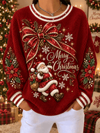 Women's Christmas Art Pattern Comfortable Sweatshirt